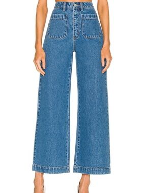 pistola High-Rise Wide Leg Jeans in Medium Blue